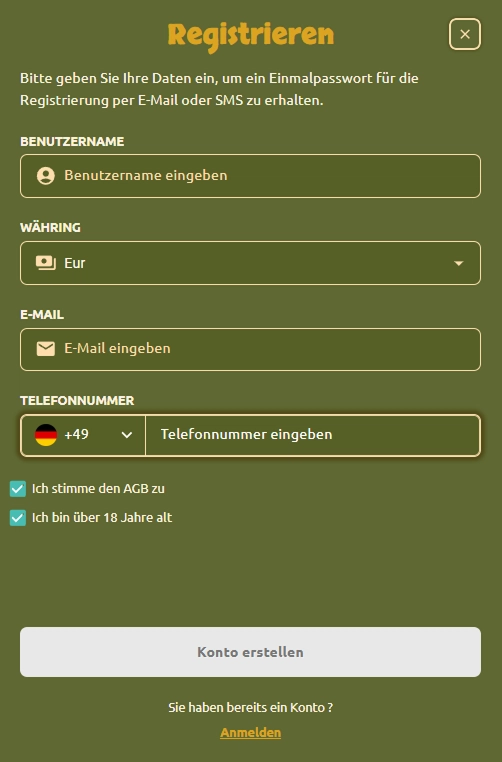 BetCleo Casino Registrierung