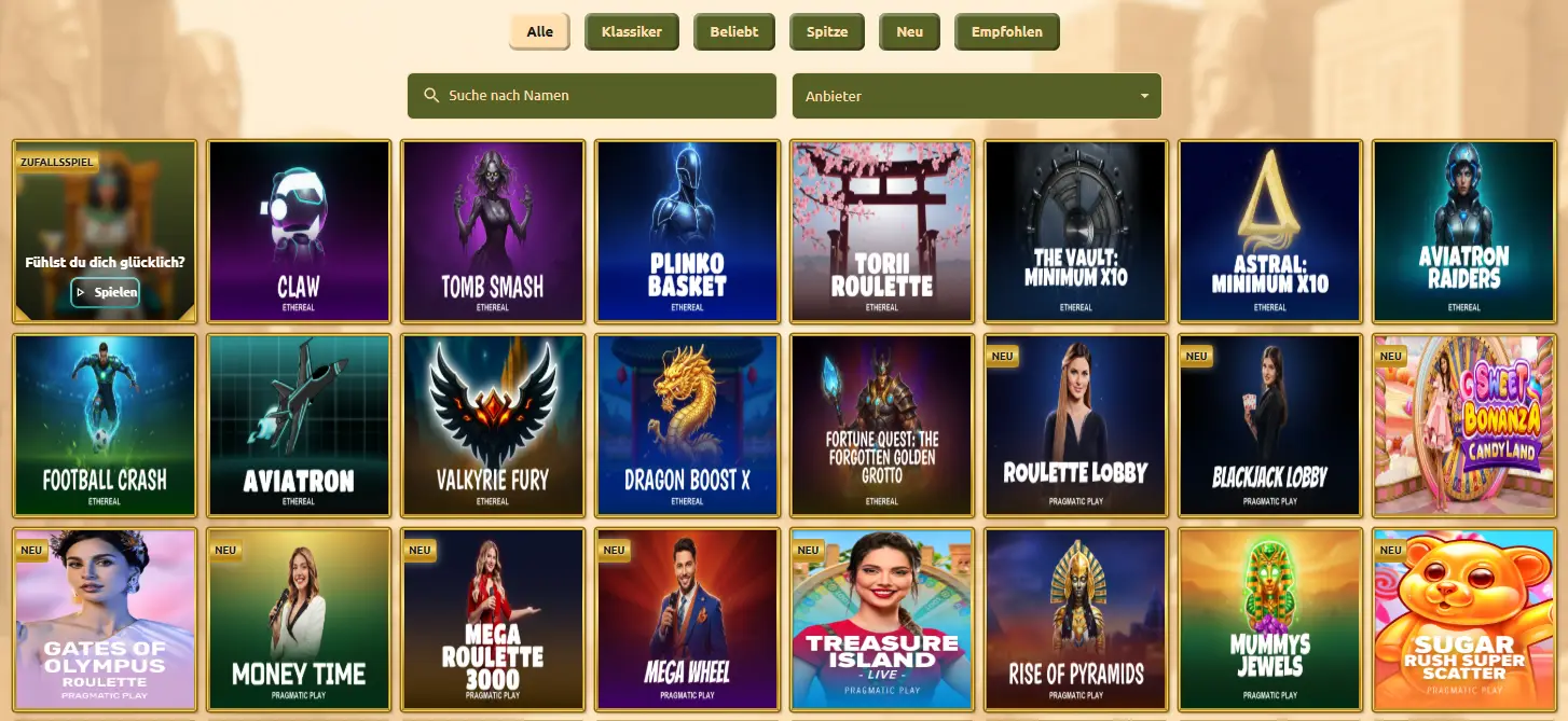 BetCleo Casino Spielbibliothek