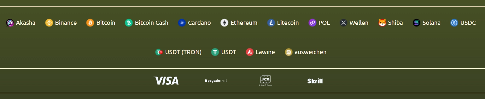 BetCleo Casino Zahlungsmethoden