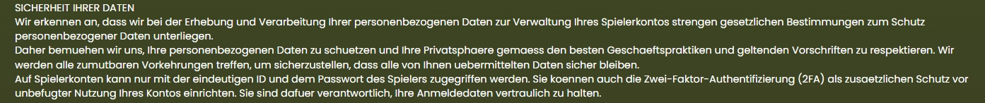 Datenschutz bei BetCleo